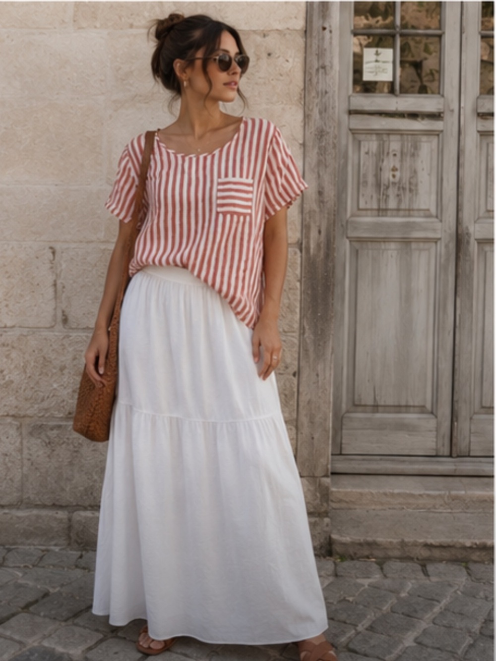 Christian Siriano Linen Top